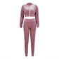 Women's 2 Piece Velvet Tracksuit