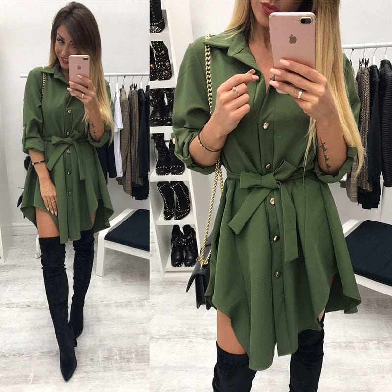 Women's Irregular Tie Mini Dress