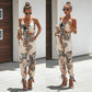 Women's V- Neck Floral Jumpsuit