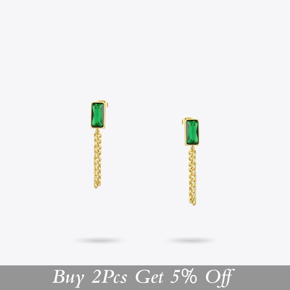 Women's Gold Stone Drop Earrings