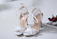 Women's Thin Heel Ruffle Lace Up Pumps