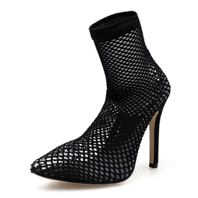 Women's Transparent Stretch Fabric Heels