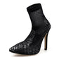 Women's Transparent Stretch Fabric Heels