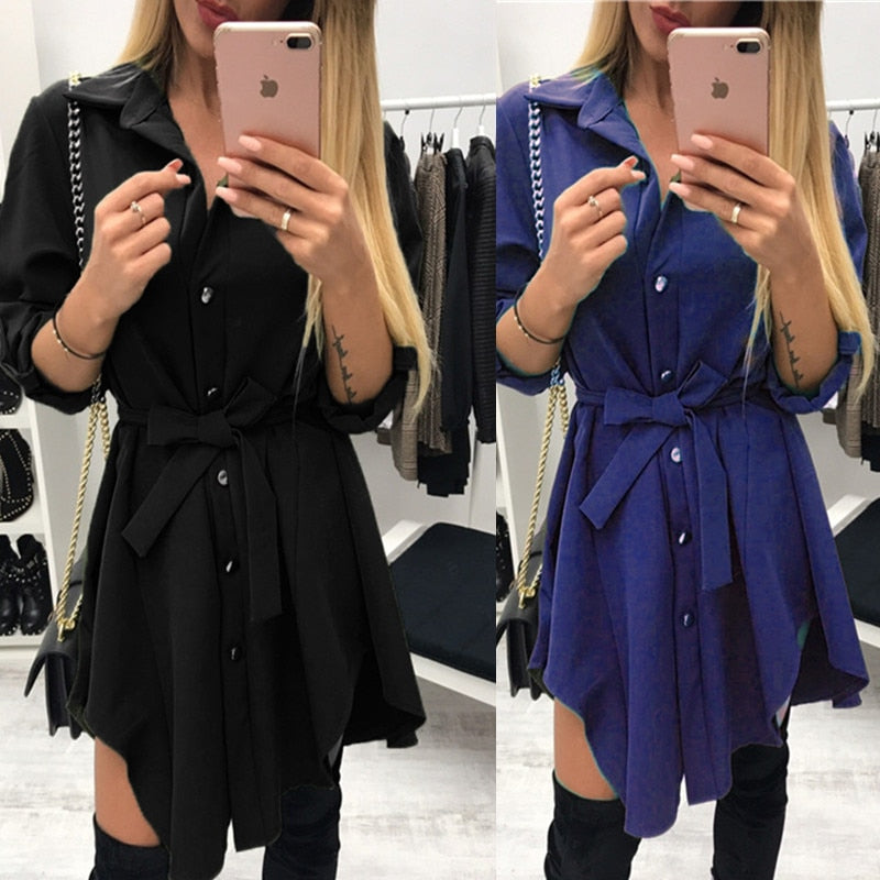 Women's Irregular Tie Mini Dress