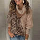 Women's  Leopard Patchwork Turtleneck Sweaters