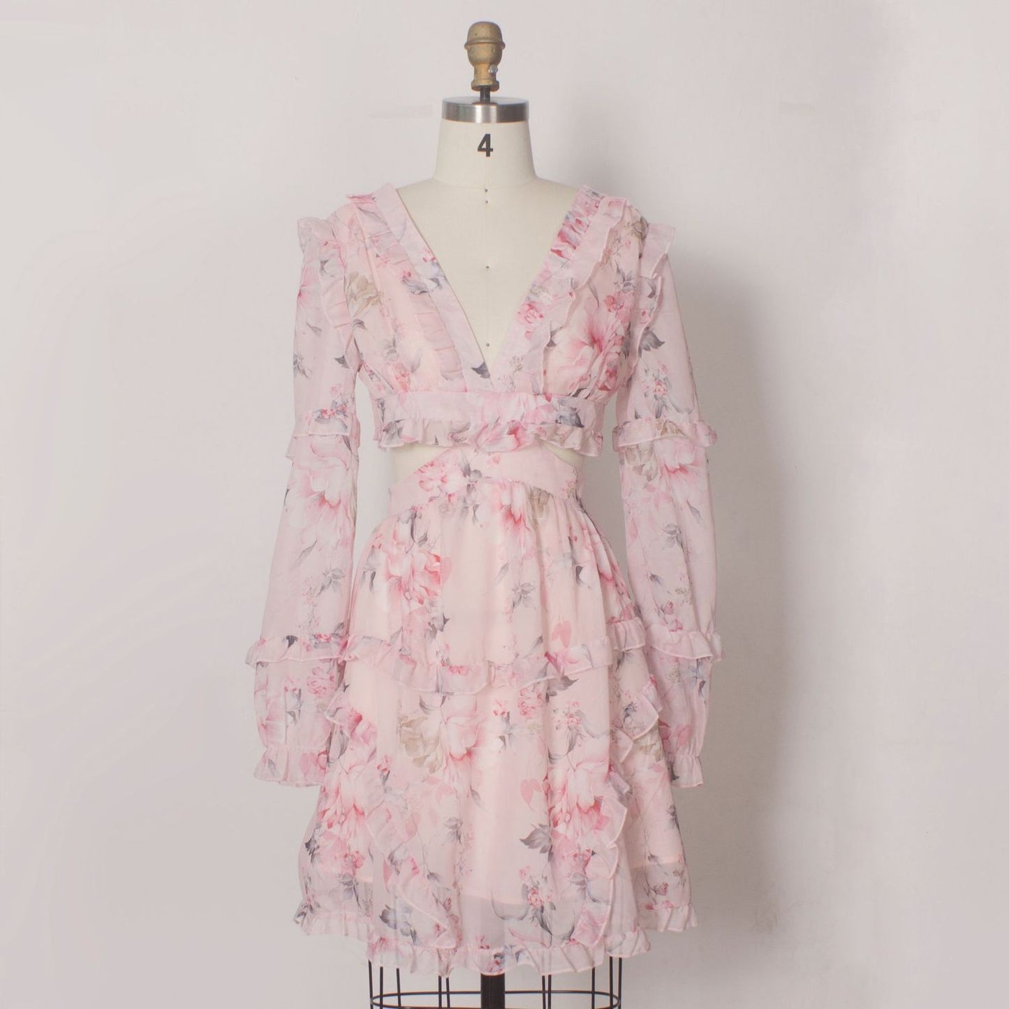 Women's Long Sleeve Floral Print Spring Dress