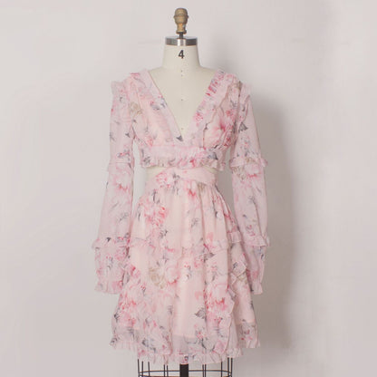 Women's Long Sleeve Floral Print Spring Dress