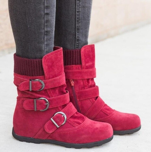 Women's Plain Winter Zipper Boots,