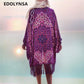 Women's Purple Tassel Beach Dress