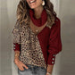 Women's  Leopard Patchwork Turtleneck Sweaters