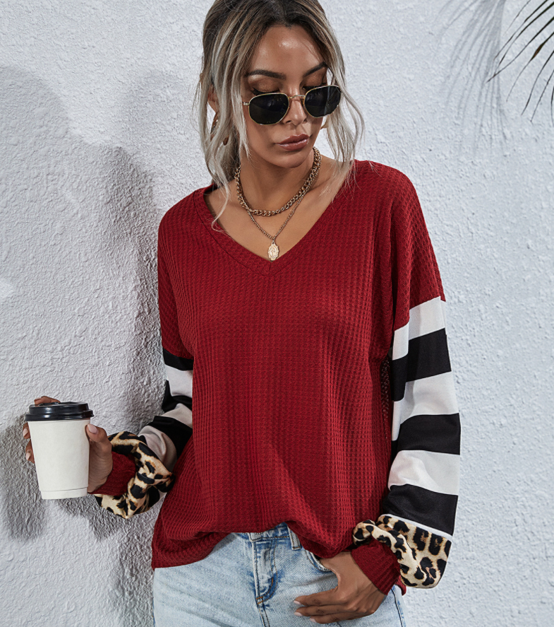 Women's Long Sleeved Striped T Shirt