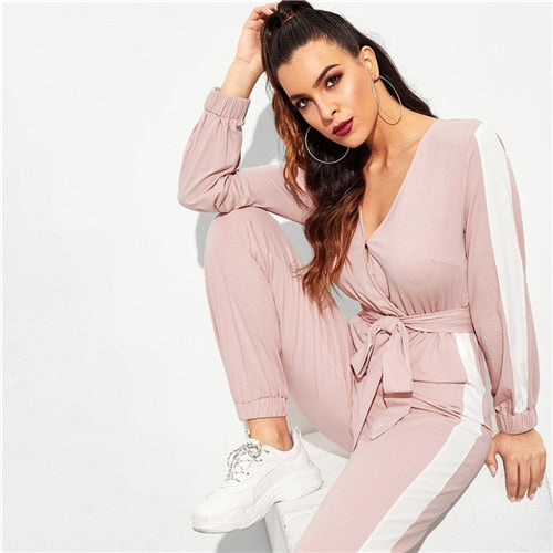 Women's Pink  Strapless Jumpsuit