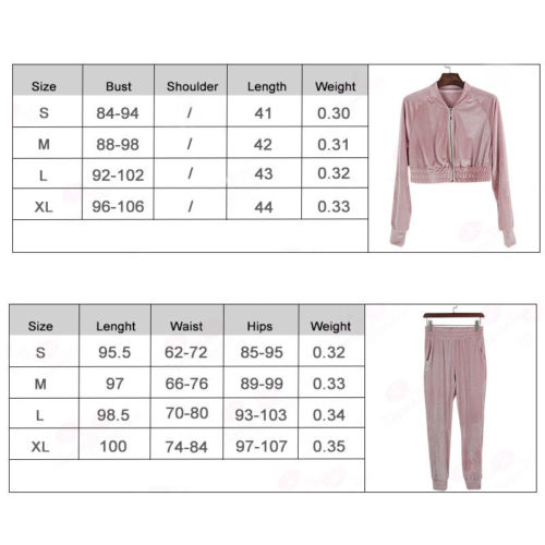 Women's 2 Piece Velvet Tracksuit