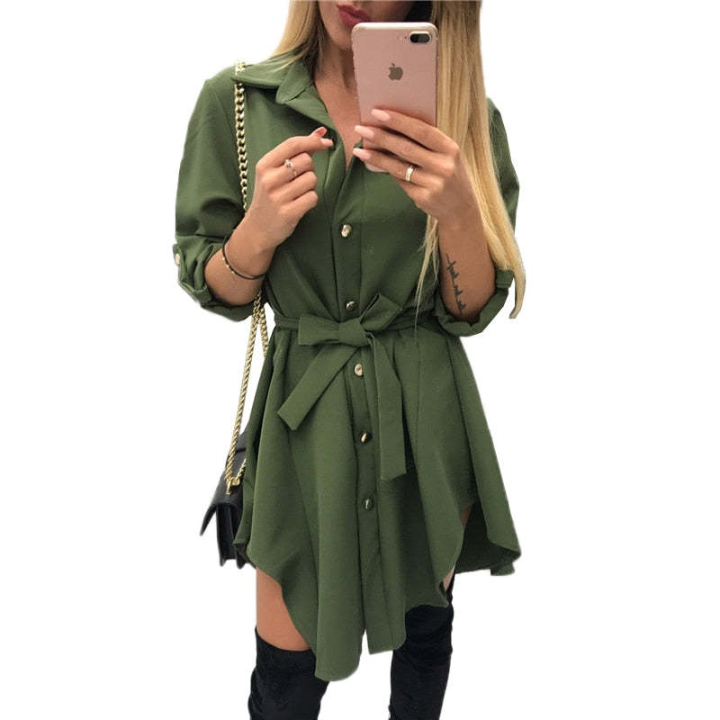 Women's Irregular Tie Mini Dress