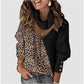 Women's  Leopard Patchwork Turtleneck Sweaters