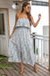 Fashion Casual Tube Top Holiday Print Dress Floral Dress