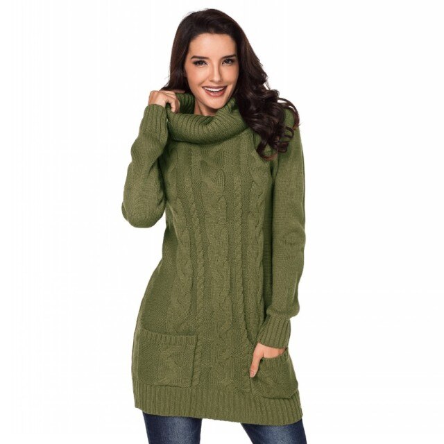 Women’s  Soild Turtleneck Long Sleeve