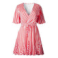 Women's Vintage V- Neck Short Summer Dress