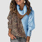 Women's  Leopard Patchwork Turtleneck Sweaters