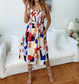 Women's Sleeveless Printed Button Dresses