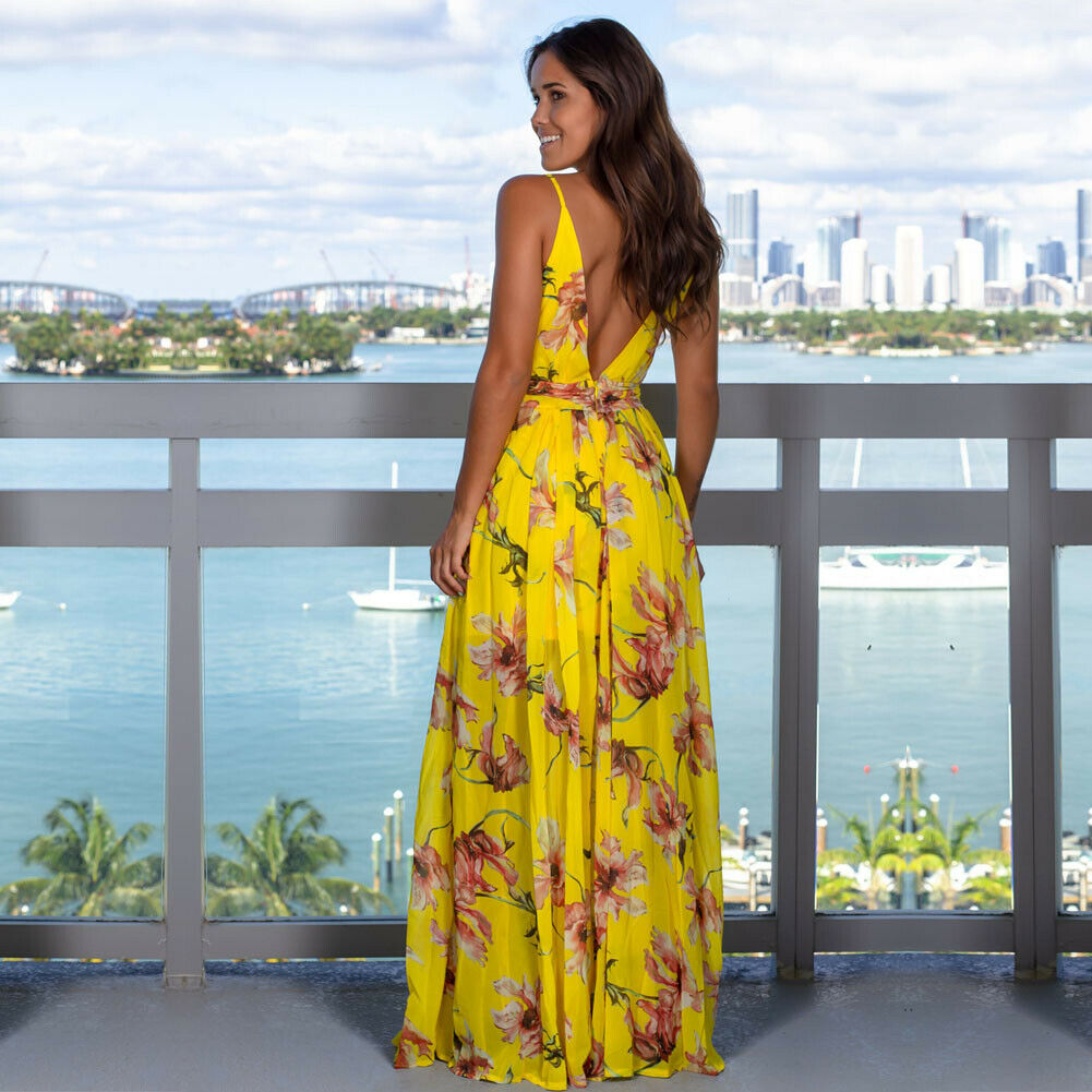 Women's Summer Floral Print Maxi Dress