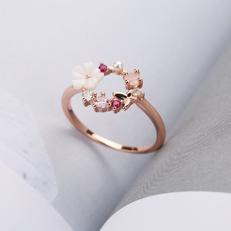 Women's  Flowers Wedding Rings