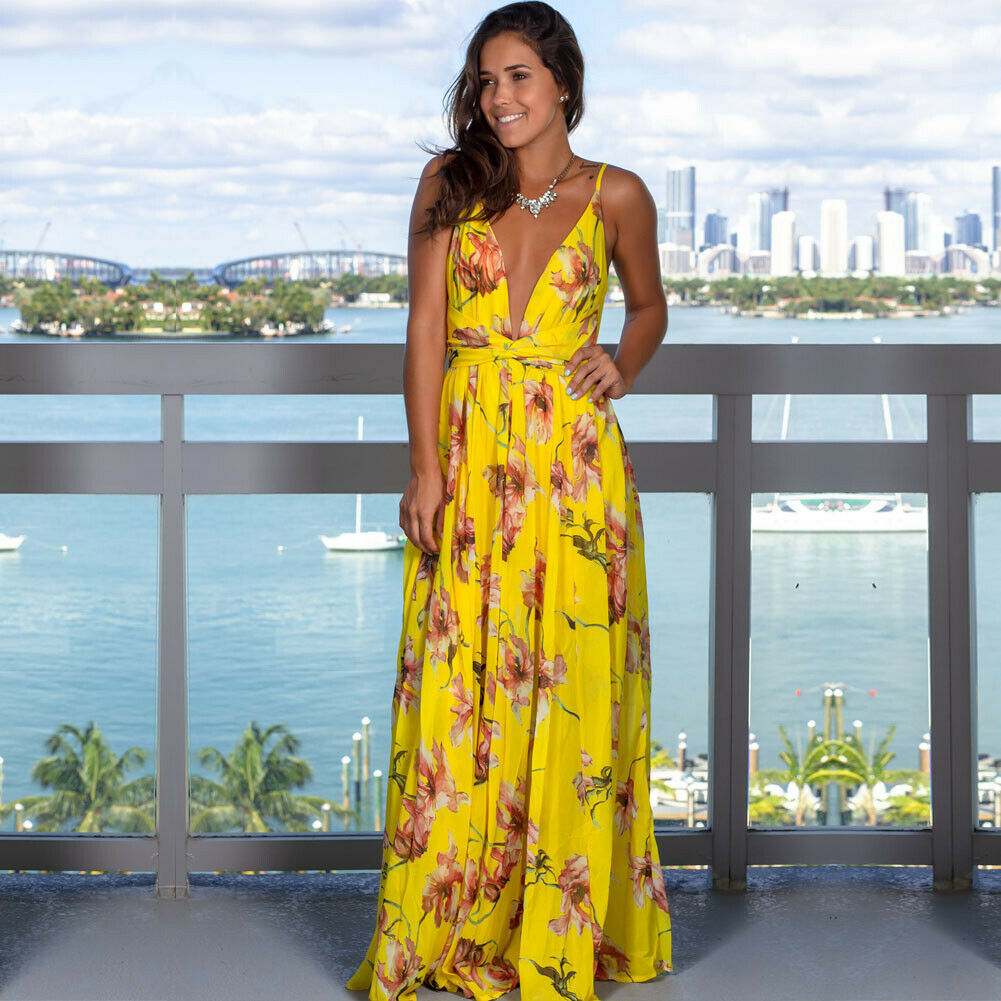 Women's Summer Floral Print Maxi Dress