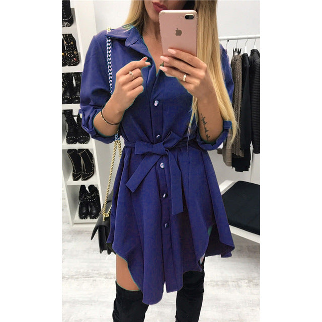 Women's Irregular Tie Mini Dress