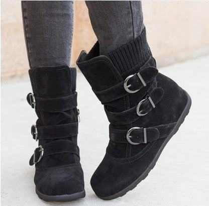 Women's Plain Winter Zipper Boots,