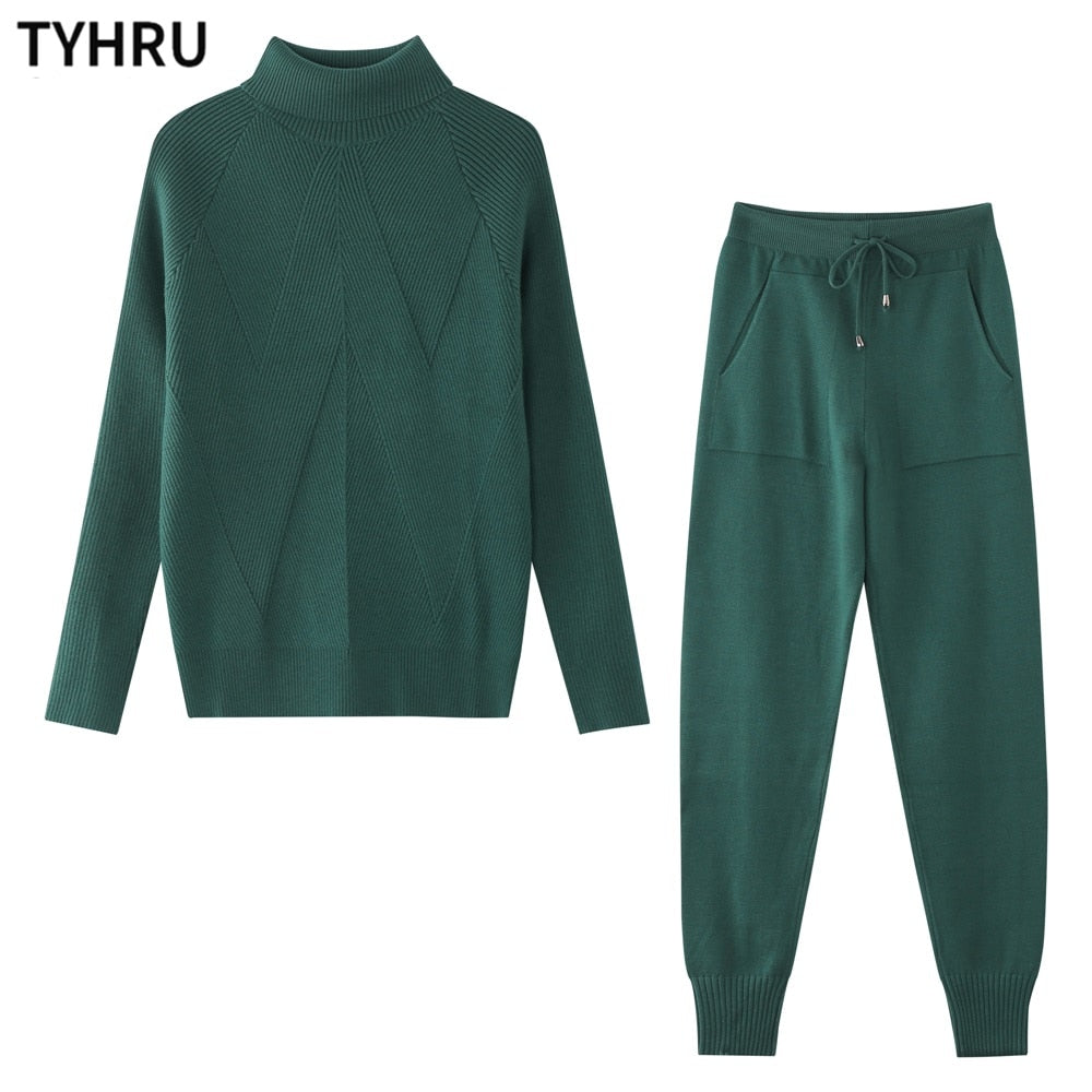 Women's 2 Piece Knitted Tracksuit