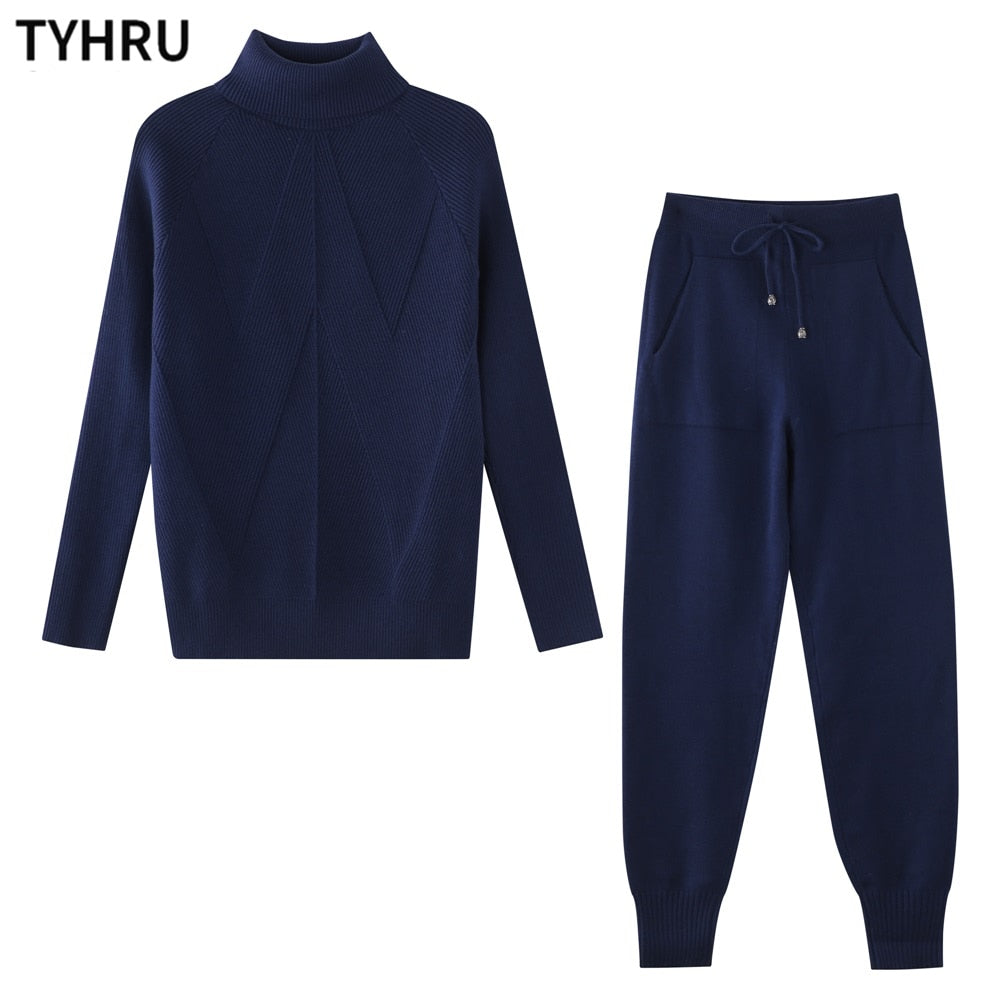 Women's 2 Piece Knitted Tracksuit