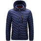 Mens Casual Slim  Parka Jacket