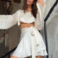 Women’s White Elegant Satin 2 Two Piece Set