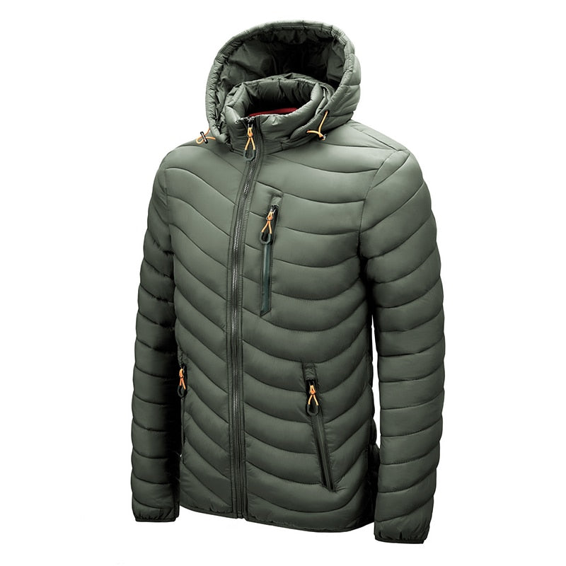 Mens Casual Slim  Parka Jacket