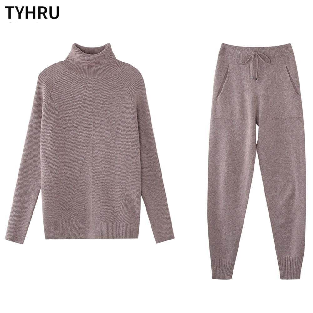 Women's 2 Piece Knitted Tracksuit