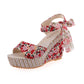 Women's Ankle Strap Floral Wedge