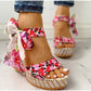 Women's Ankle Strap Floral Wedge