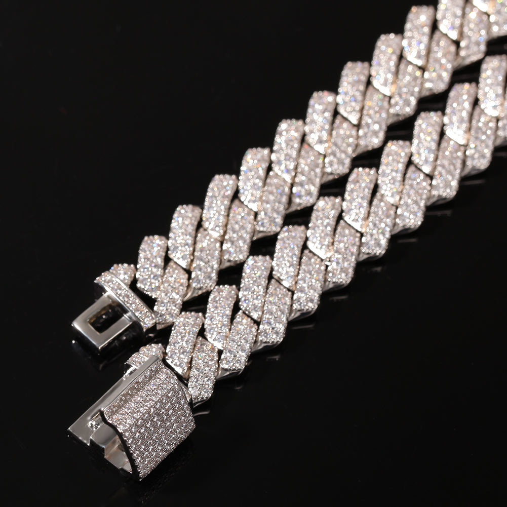 13mm Micro Pave Prong Cuban Chain Necklaces