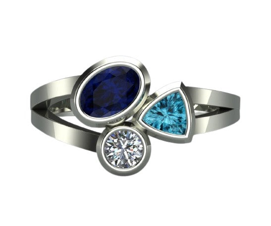 Women's American Style Three-Color Ring