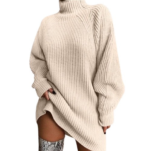 Women's Turtleneck Oversized Knitted Dress