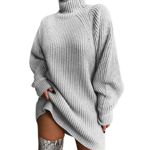 Women's Turtleneck Oversized Knitted Dress