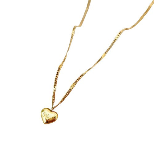 Women's Stainless Steel Gold Color Love Heart Necklaces