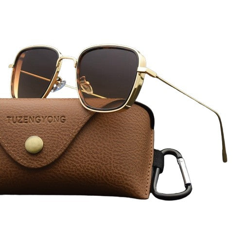 Unisex Designer Vintage Square Metal Frame Sunglasses