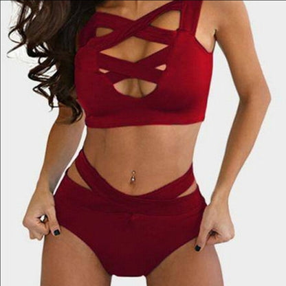 Women's Bikini Set Bandage Stretch Bodycon Swimwear