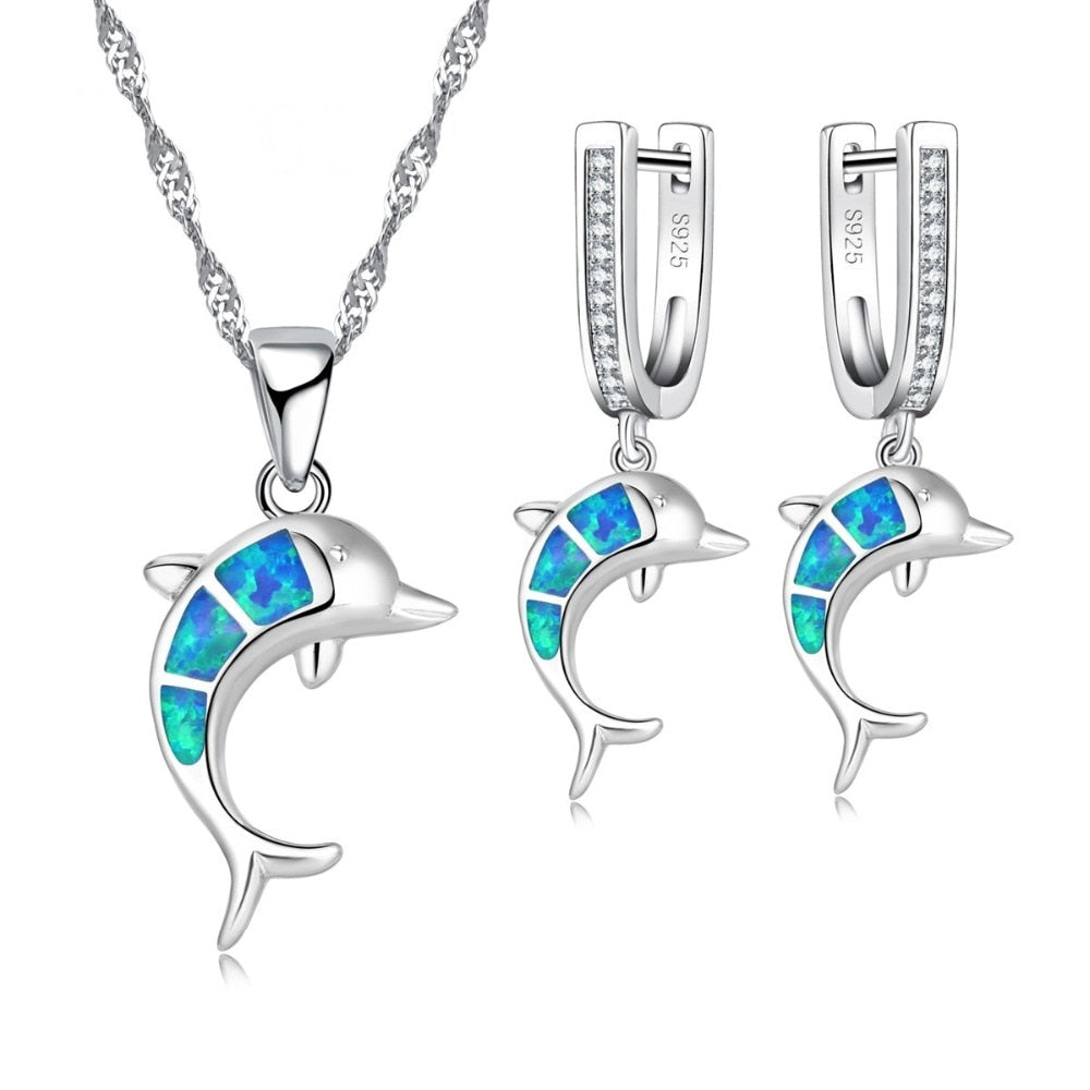 Blue Opal Dolphin Accessory