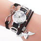 Duoya Brand Watches For Women’s Luxury Silver Heart Pendant Leather Belt Quartz Clock Ladies Wrist Watch Zegarek Damski