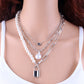 Women's  2 Layers Pearls Geometric Pendants Necklaces