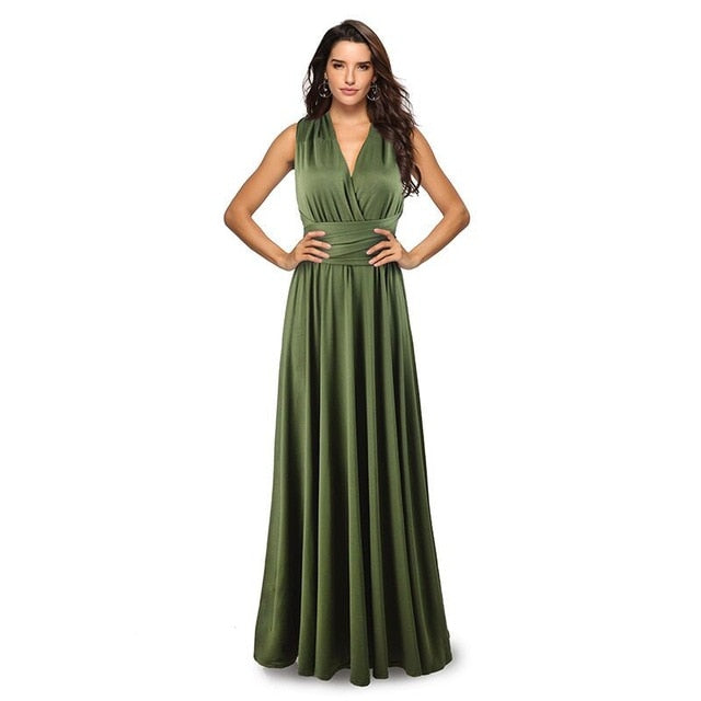 Women’s Multiway Wrap Convertible Boho Maxi  Dress