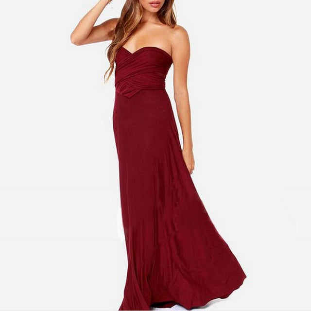 Women’s Multiway Wrap Convertible Boho Maxi  Dress