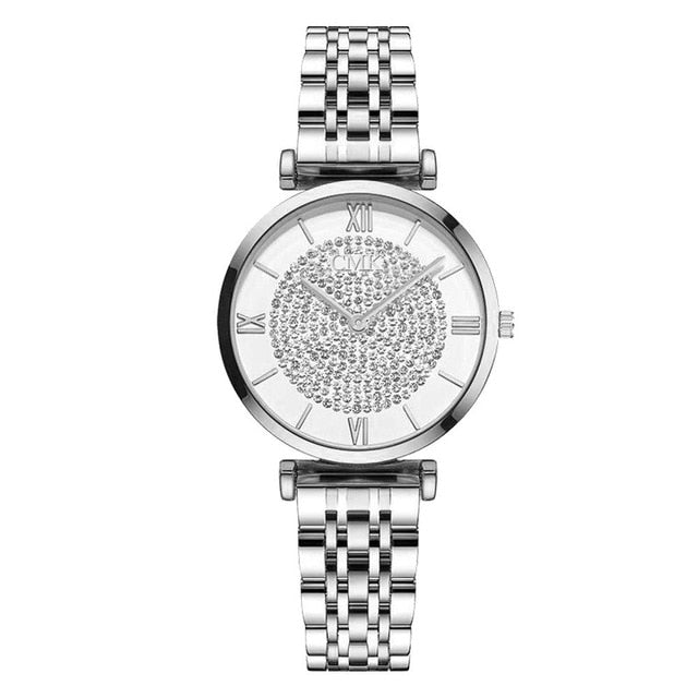 Luxury Crystal Women Bracelet Watches Top Brand Fashion Diamond Ladies Quartz Watch Steel Female Wristwatch Montre Femme Relogio